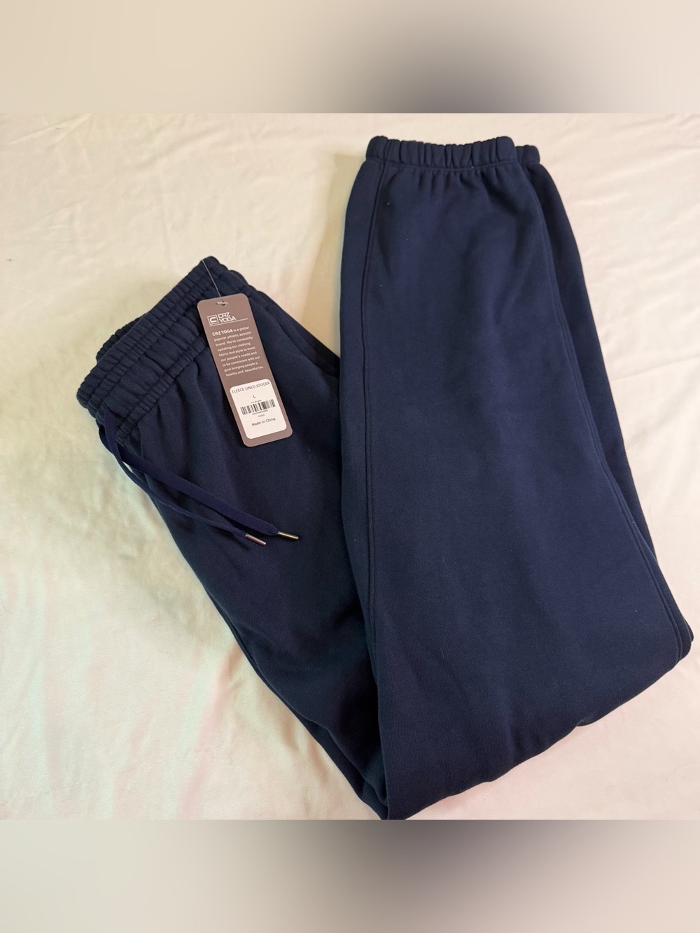 CRZ YOGA Fleece Lined Jogger Sweatpants Men’s Large Ink Blue NWT Cozy Warm